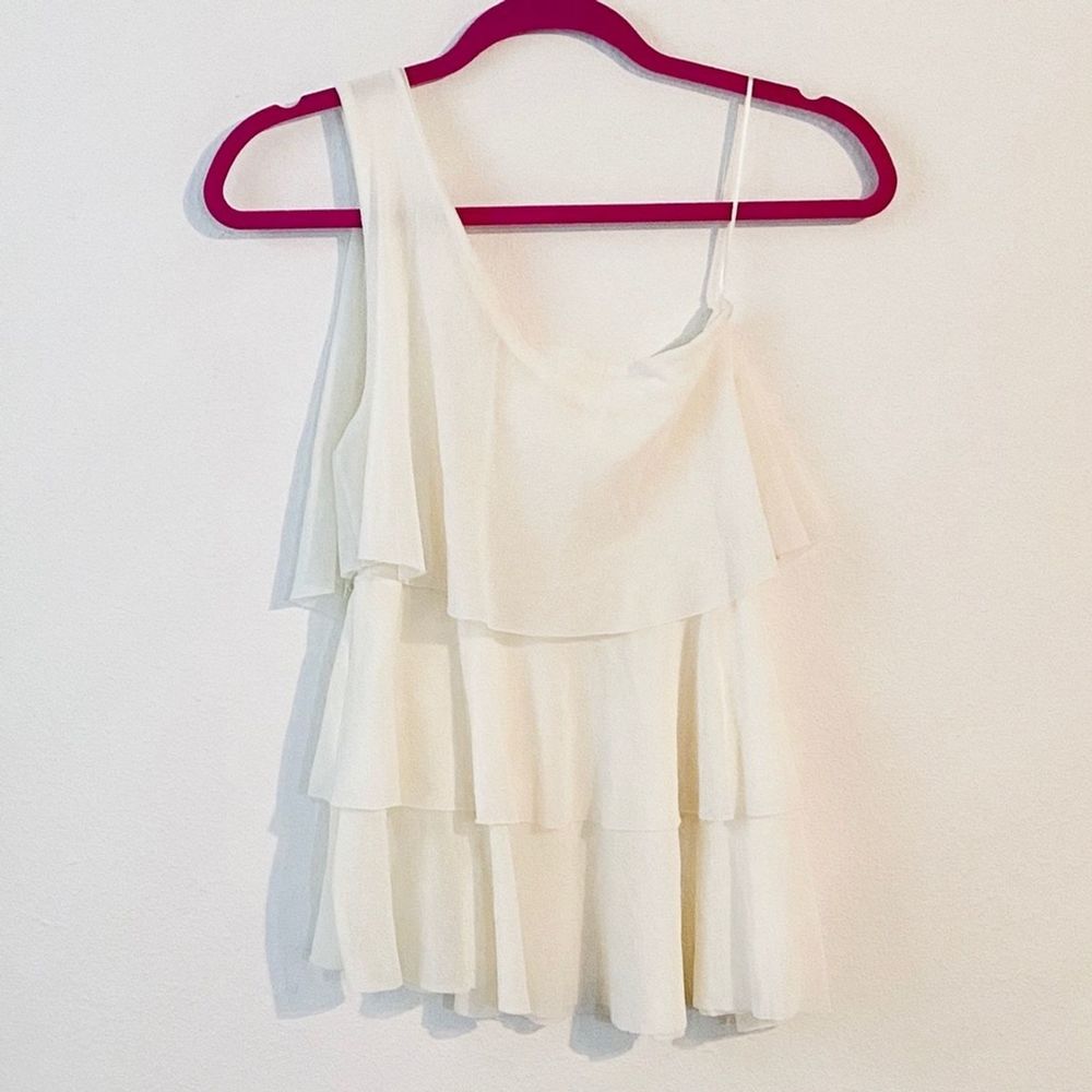 Three Tier Ruffle One Shoulder Top - Picture 2 of 4